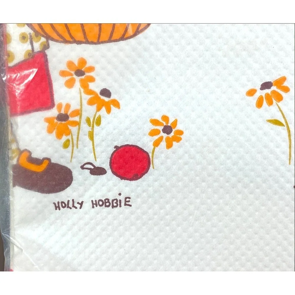 Holly Hobbie Tablecover American Greetings Crepe Paper 1970s Made in USA 54 x 96